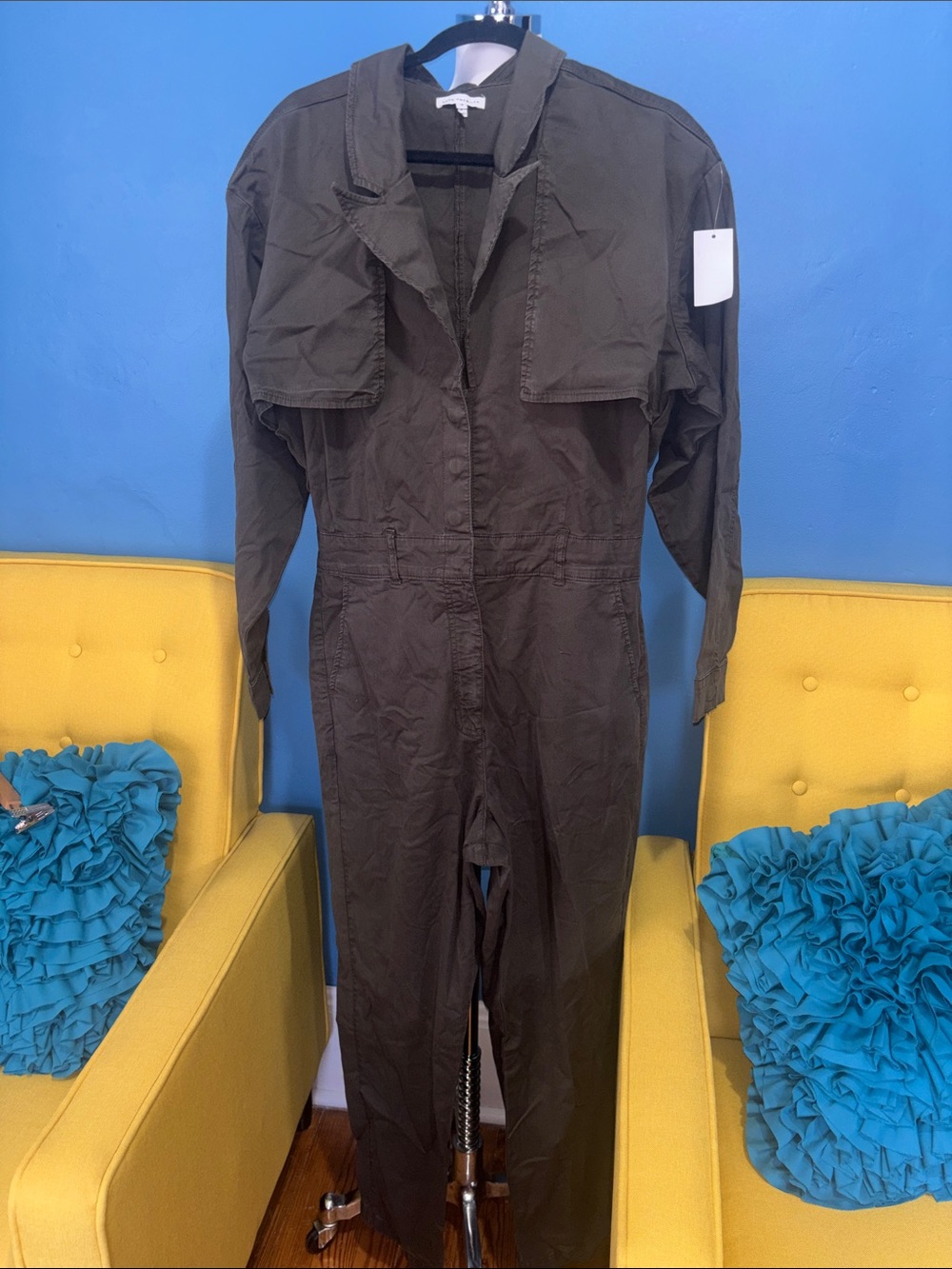 Good American Olive Utility Jumpsuit